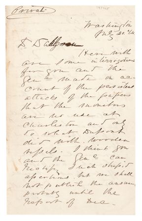 Lot #355 Gustavus Fox War-Dated Autograph Letter