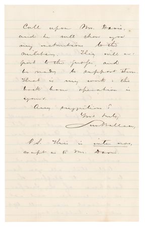 Lot #405 Lew Wallace War-Dated Autograph Letter Signed: 