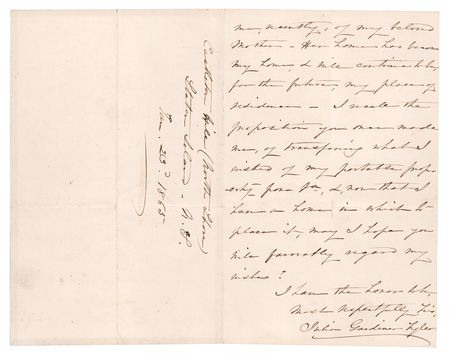 Lot #122 Julia Tyler War-Dated Autograph Letter Signed to Secretary of War Edwin Stanton - Image 2