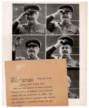 Lot #329 Joseph Stalin Original Wirephoto (1953) - Image 2