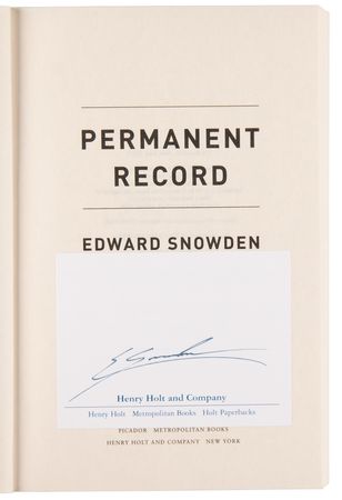Lot #326 Edward Snowden Signed Book - Permanent Record - Image 4