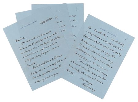 Lot #409 Charles Lindbergh Four-Page Autograph Letter Signed from England, Written in the Wake of the Kidnapping and Hauptmann Trial - Image 1