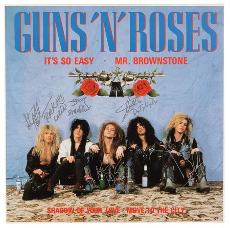 Lot #645 Guns N' Roses Signed Maxi Single Album - ?It?s So Easy / Mr. Brownstone? - Image 1