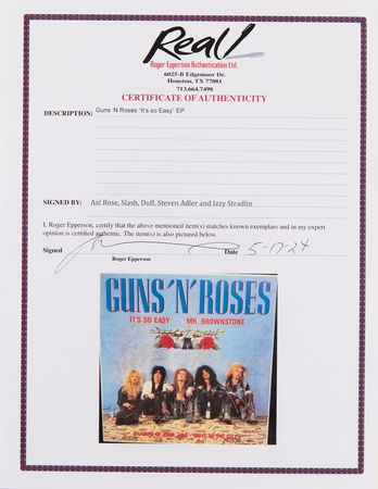 Lot #645 Guns N' Roses Signed Maxi Single Album - ?It?s So Easy / Mr. Brownstone? - Image 2
