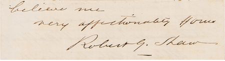 Lot #363 Robert Gould Shaw Signature - Celebrated Commander of the All-Black 54th Massachusetts - Image 1