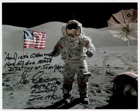 Lot #445 Gene Cernan Signed Photograph