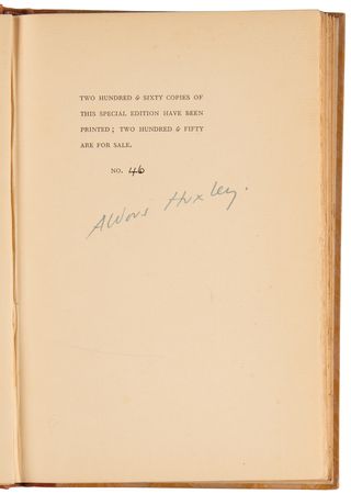 Lot #530 Aldous Huxley Signed Limited Edition Book - Vulgarity in Literature - Image 4