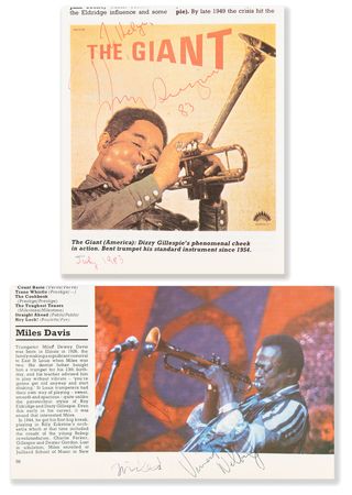 Lot #593 Miles Davis and Dizzy Gillespie Multi-Signed Book - The Illustrated Encyclopedia of Jazz - Image 1