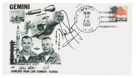 Lot #440 Neil Armstrong Signed Gemini 8 'Launch Day' Cover - Image 1