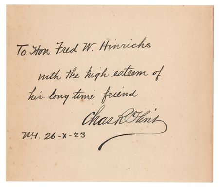 Lot #232 Charles Ranlett Flint Signature - Founder