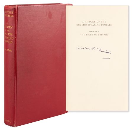 Lot #159 Winston Churchill Signed Book - A History of the English Speaking Peoples: Volume I, The Birth of Britain - Image 1
