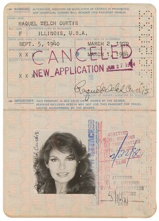 Lot #731 Raquel Welch's Personal Passport - Image 1
