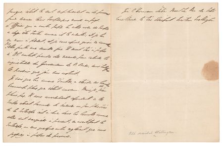 Lot #375 Duke of Wellington Autograph Letter Signed on Territorial Disputes Arising From the Fall of the Napoleonic Empire - Image 2