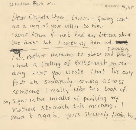 Lot #496 Lucian Freud Autograph Letter Signed