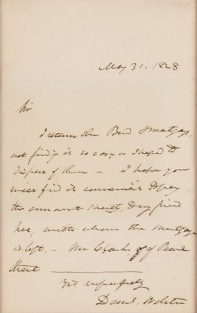 Lot #343 Daniel Webster Autograph Letter Signed to Aaron Burr - Image 2