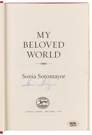 Lot #327 Sonia Sotomayor Signed Book - My Beloved World - Image 4