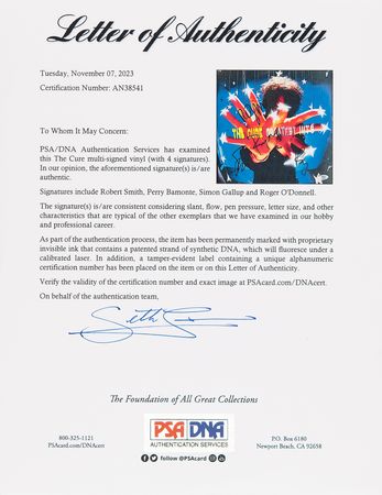 Lot #636 The Cure Signed Album - Greatest Hits - Image 2