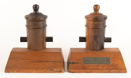 Lot #350 USS Constitution 1927 Restoration Hull Wood Bookends - Image 3