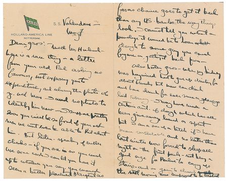 Lot #517 Ernest Hemingway (4) Letters on Drinking, Money, and Writing: 