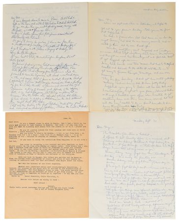 Lot #517 Ernest Hemingway (4) Letters on Drinking, Money, and Writing: 