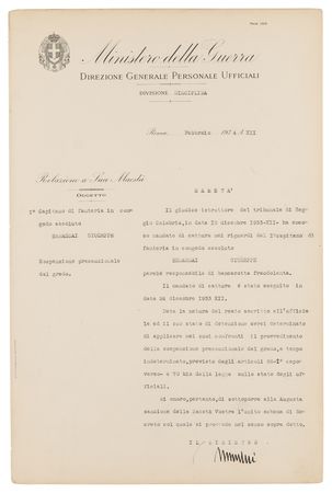 Lot #292 Benito Mussolini Document Signed