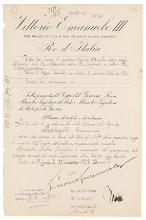Lot #293 Benito Mussolini and Vittorio Emanuele