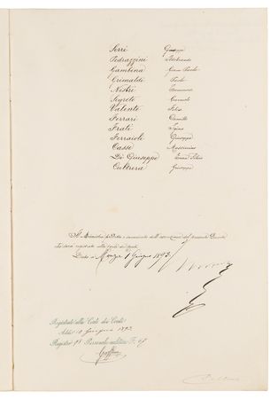 Lot #273 King Umberto I Document Signed - Image 1