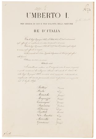 Lot #273 King Umberto I Document Signed - Image 2