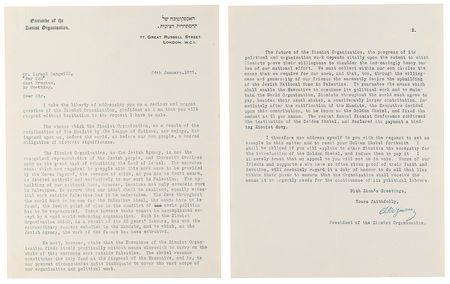 Lot #160 Chaim Weizmann Archive with (5) Signed Letters on Palestine, Israel, and World War II: “I am overcome by the terrible feeling that so far as the Jews are concerned, the Hitlerites have won the war” - Image 9