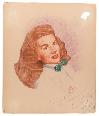 Lot #741 Actresses (19) Signed Sketches by J. Fred Johnson with Arden, Blondell, and Hutton - Image 20
