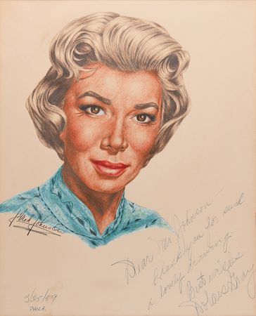 Lot #744 Actresses (8) Signed Sketches by J. Fred Johnson with Channing, Lee, and Lillie - Image 3
