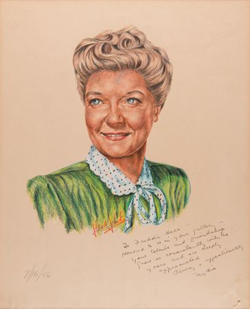 Lot #744 Actresses (8) Signed Sketches by J. Fred Johnson with Channing, Lee, and Lillie - Image 8
