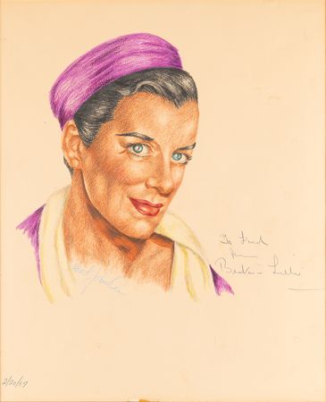 Lot #744 Actresses (8) Signed Sketches by J. Fred Johnson with Channing, Lee, and Lillie - Image 9