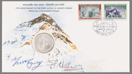 Lot #253 Edmund Hillary and Tenzing Norgay Signed Commemorative Cover - Image 1