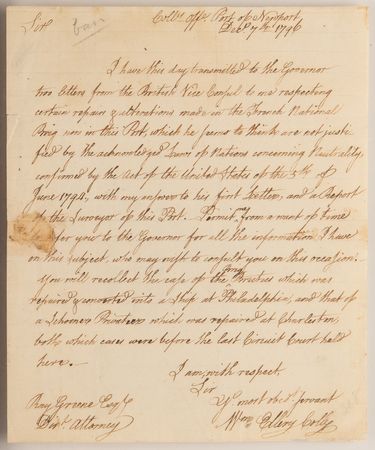 Lot #132 William Ellery Autograph Letter Signed