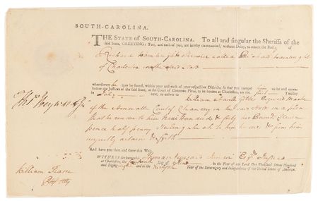 Lot #138 Thomas Heyward, Jr. Document Signed