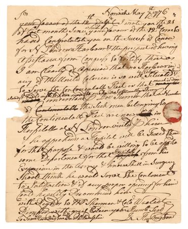Lot #258 Samuel Huntington Revolutionary War-Era Hand-Addressed and Signed Free Frank to Jabez Huntington - Image 1