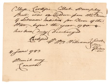 Lot #345 William Williams War-Dated Autograph
