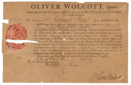 Lot #347 Oliver Wolcott Document Signed
