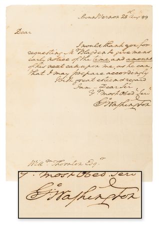 Lot #1 George Washington Autograph Letter Signed
