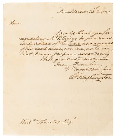 Lot #1 George Washington Autograph Letter Signed to Architect of the Capitol William Thornton - Image 2