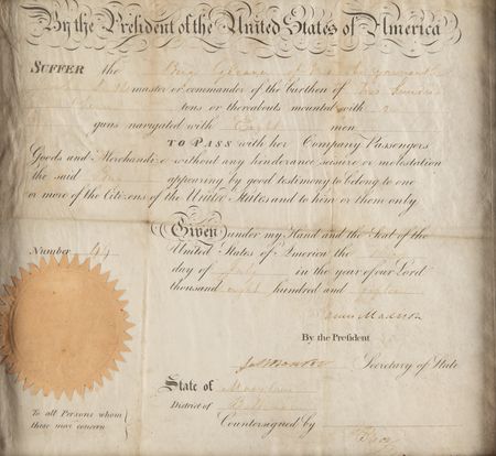 Lot #6 James Madison and James Monroe Document Signed as President and Secretary of State - Image 1