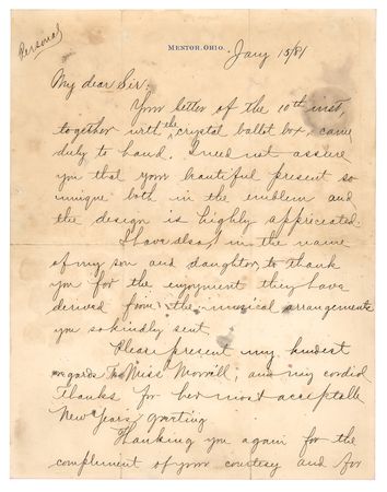 Lot #19 James A. Garfield Letter Signed as President-Elect - Image 1