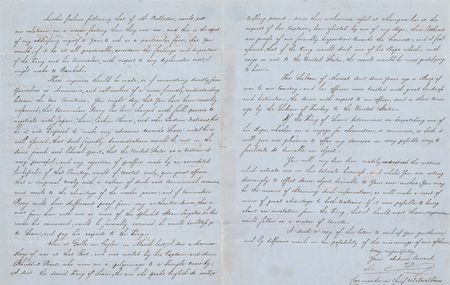 Lot #396 Matthew C. Perry Letter Signed Aboard the USS Mississippi, Dating to His Japanese Expedition - Image 2