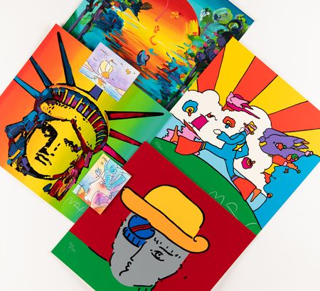 Lot #486 Peter Max (2) Original Mixed Media