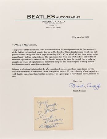 Lot #546 Beatles Signatures (c. 1963) - Superlative Examples - Image 5
