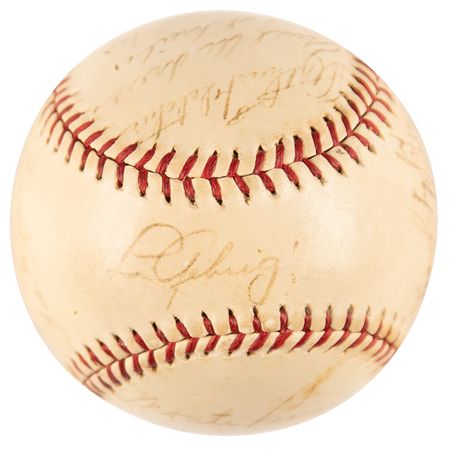 Lot #893 Lou Gehrig and 1939 NY Yankees Signed