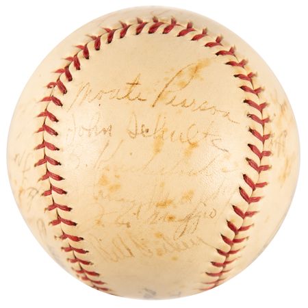 Lot #893 Lou Gehrig and 1939 NY Yankees Signed Baseball - Image 3