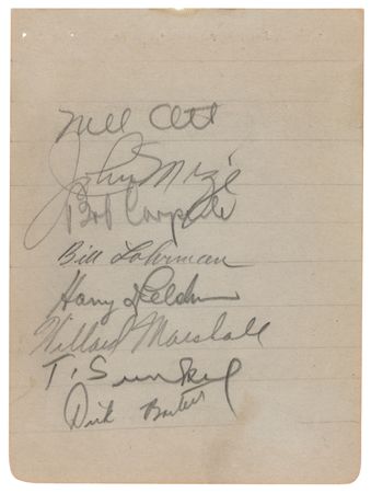 Lot #919 Mel Ott and 1942 New York Giants