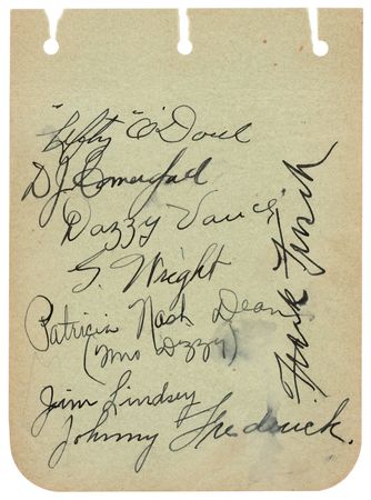 Lot #928 Dazzy Vance, Frank Frisch, and Lefty O'Doul Signatures - Image 1